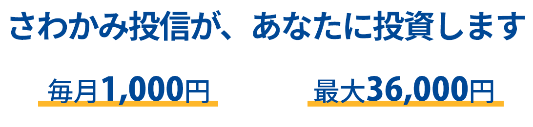 毎月1,000円、最長3年間さわかみ投信があなたに投資します